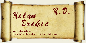 Milan Drekić vizit kartica